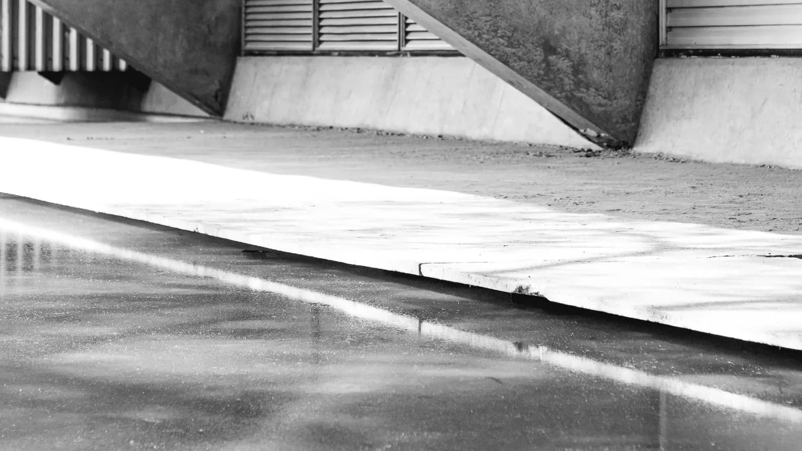 Minimalist concrete architecture with repeating structure